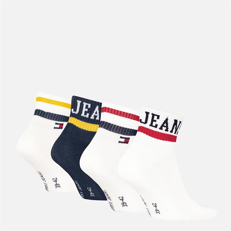 Tommy Hilfiger Four Pack Ecom Quarter Socks White/Navy White / Navy
