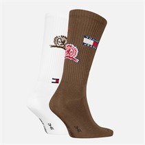 Tommy Hilfiger Two Pack Patch Socks Brown