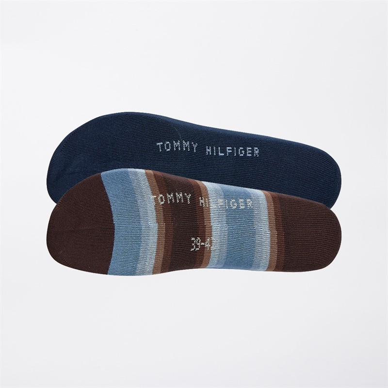Tommy Hilfiger Mens Gradient Stripe Two Pack Socks Dark Brown