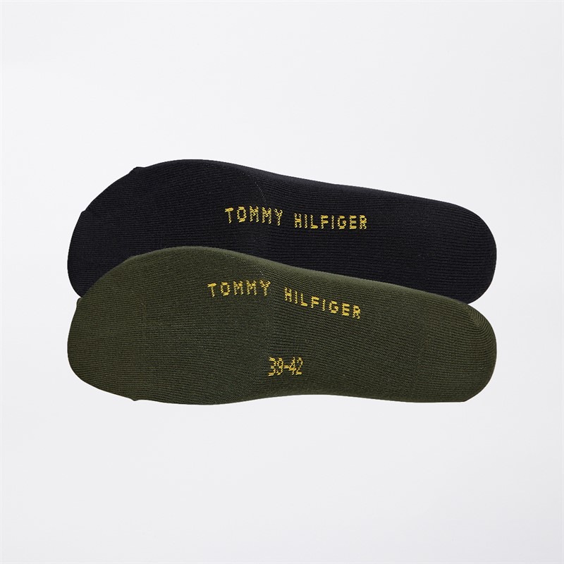 Tommy Hilfiger Mens Two Pack Check Socks Army Green