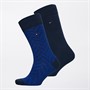 Tommy Hilfiger Mens Irregular Herringbone Two Pack Socks Navy