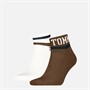 Tommy Hilfiger Two Pack Quarter Socks Brown