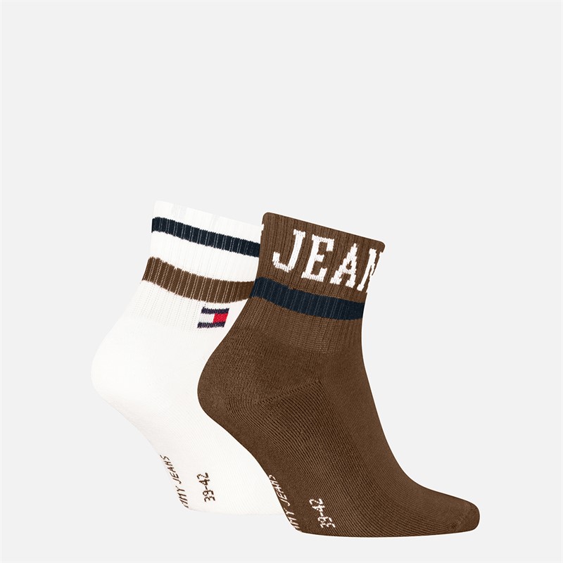 Tommy Hilfiger Two Pack Quarter Socks Brown