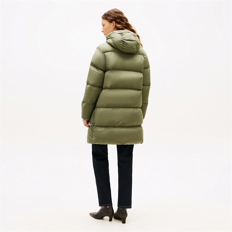Tommy Hilfiger Womens Modern Down Coat Utility Olive