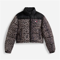 Tommy Hilfiger Womens Cropped Leopard Puffer Coat Leopard Aop