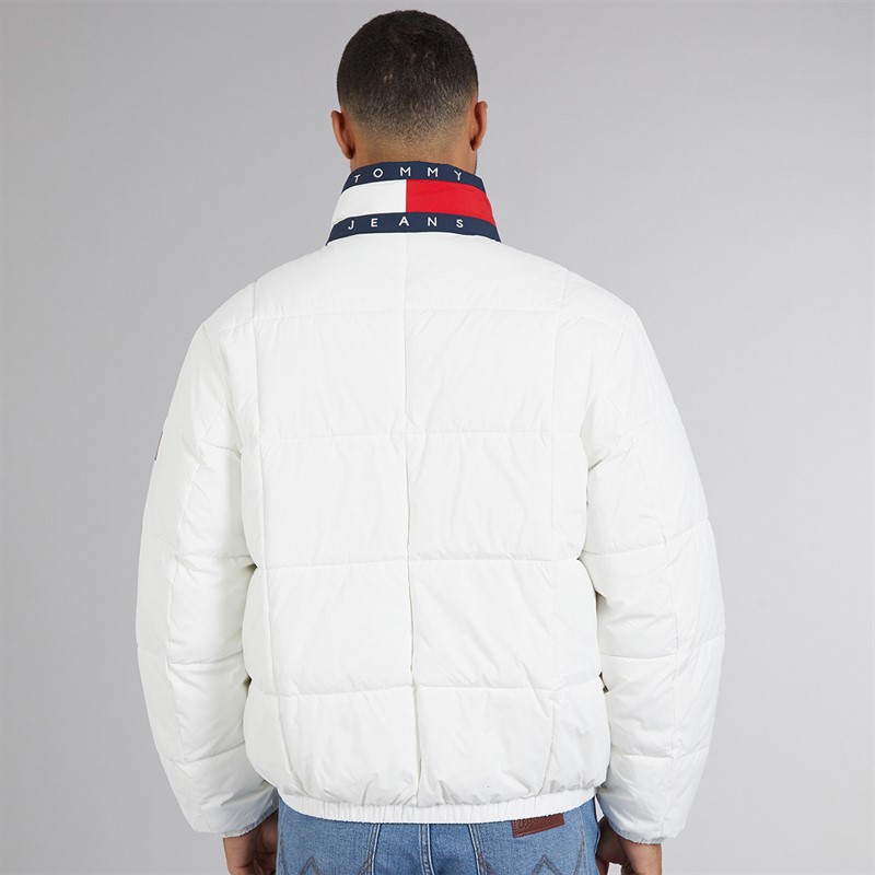 Tommy Hilfiger Mens Dna Collar Puffer Coat Ecru