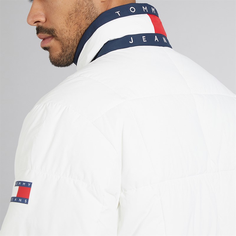 Tommy Hilfiger Mens Dna Collar Puffer Coat Ecru