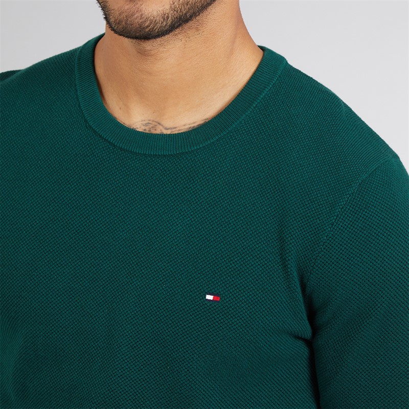 Tommy Hilfiger Mens Essential Crew Neck Jumper Ornamental Green Heather