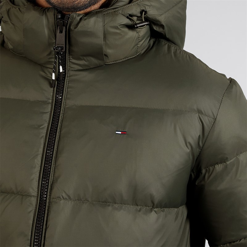 Tommy Hilfiger Mens Essential Down Coat Pewter Green