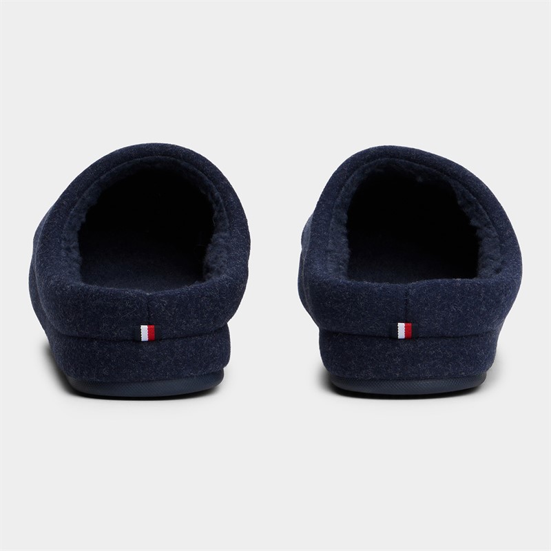 Tommy Hilfiger Mens Felt Low Back Slippers Desert Sky