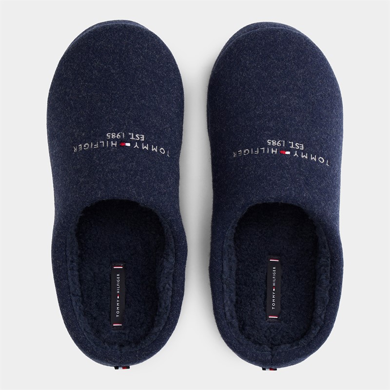 Tommy Hilfiger Mens Felt Low Back Slippers Desert Sky