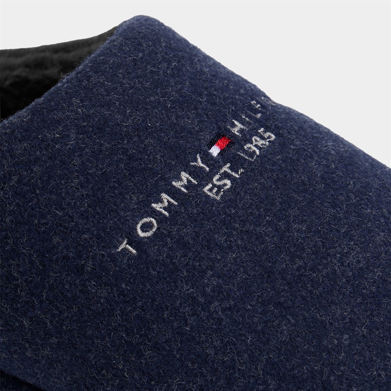 Tommy Hilfiger Mens Felt Low Back Slippers Desert Sky