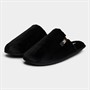 Tommy Hilfiger Womens Faux Fur Mule Slippers Black