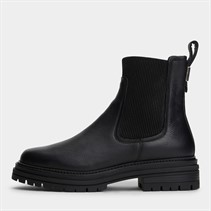Tommy Hilfiger Womens Pebble Grain Leather Chelsea Boots Black