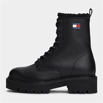 Tommy Hilfiger Womens Urban Warm Lined Lace Up Boots Black