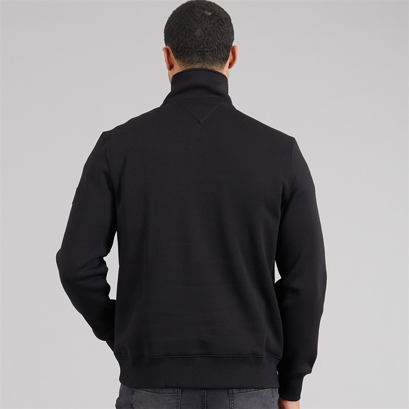 Tommy Hilfiger Mens 1/4 Zip Sweatshirt Black