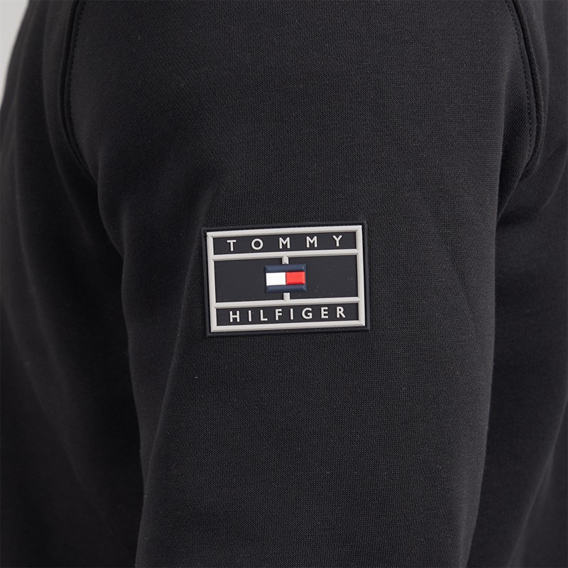 Tommy Hilfiger Mens 1/4 Zip Sweatshirt Black