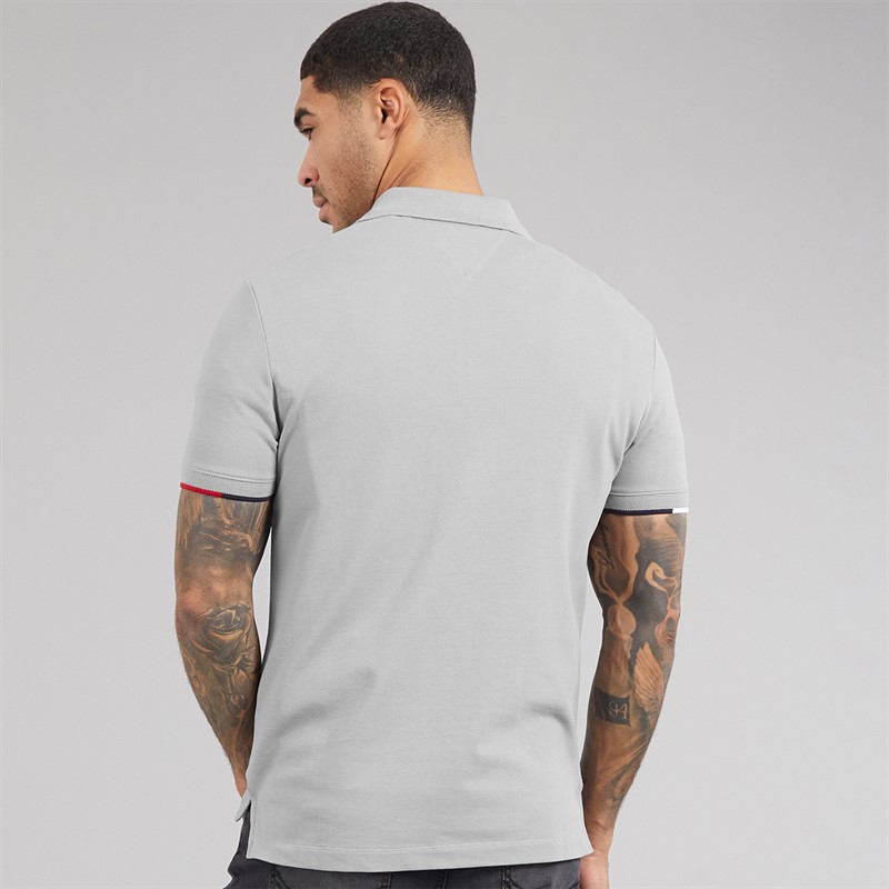 Tommy Hilfiger Mens Zip Regular Polo Shirt Solar Grey