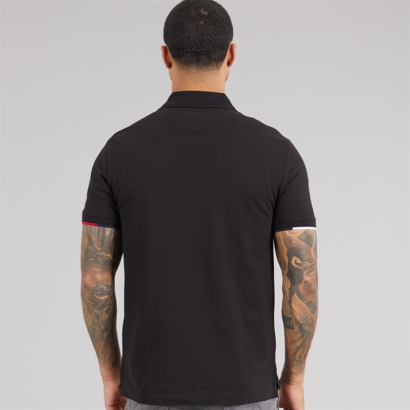 Tommy Hilfiger Mens Zip Up Polo Shirt Black