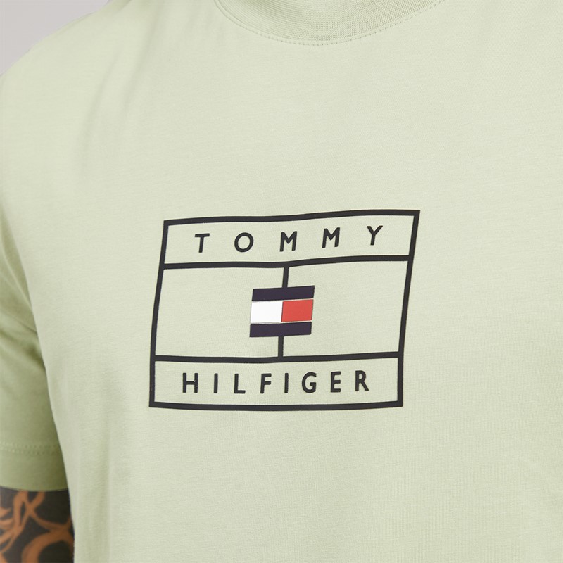Tommy Hilfiger Mens Graphic T-Shirt Earth Sage