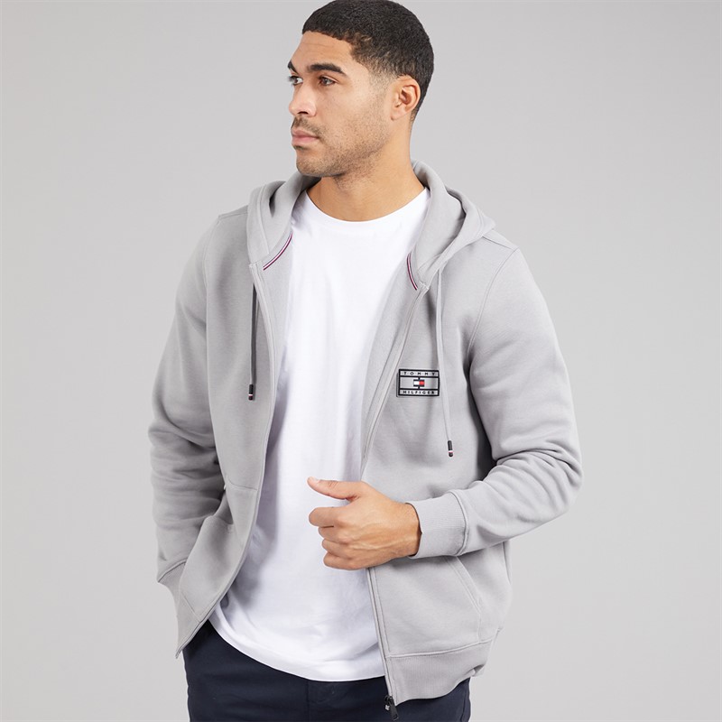 Tommy Hilfiger Mens Zip Up Hoodie Solar Grey