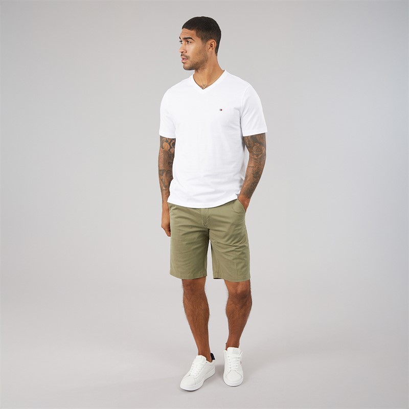 Tommy Hilfiger Mens Essential V-Neck T-Shirt White