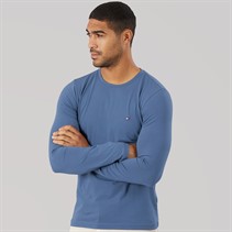 Tommy Hilfiger Mens Stretch Slim Long Sleeve T-Shirt Aegean Sea