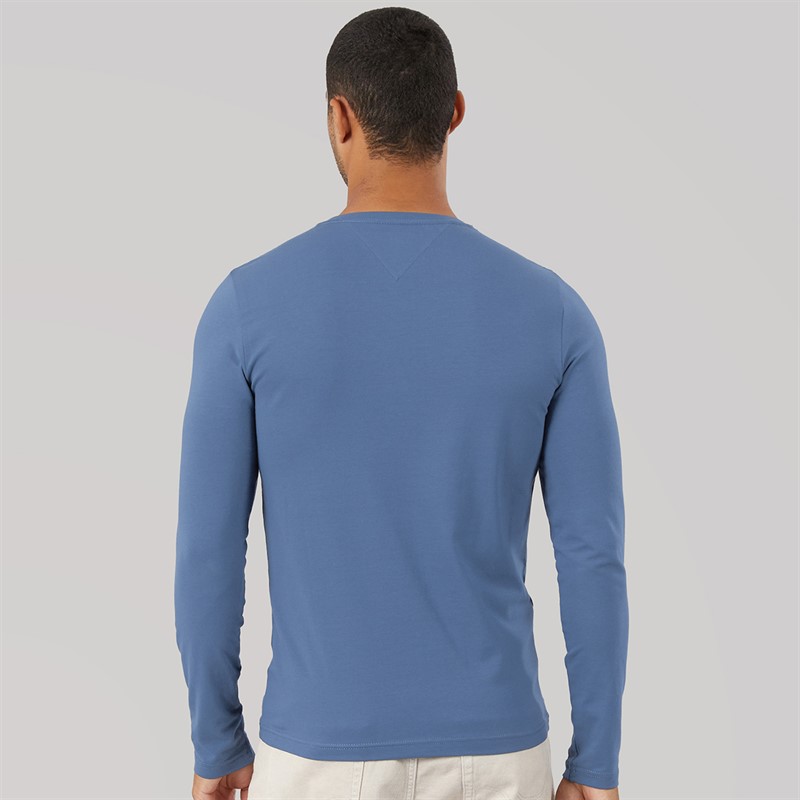 Tommy Hilfiger Mens Stretch Slim Long Sleeve T-Shirt Aegean Sea