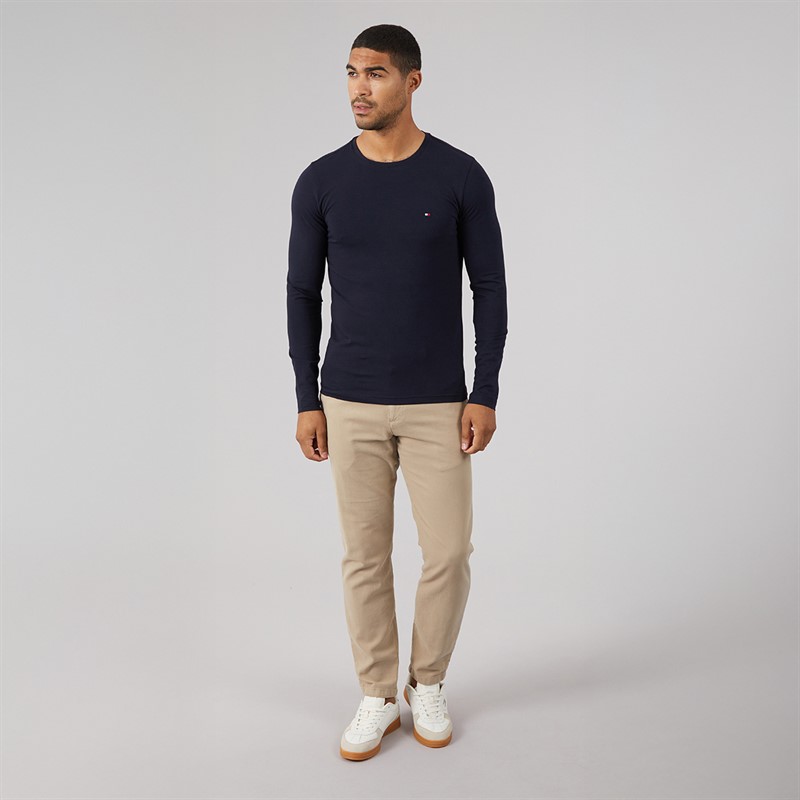 Tommy Hilfiger Mens Stretch Slim Long Sleeve T-Shirt Desert Sky