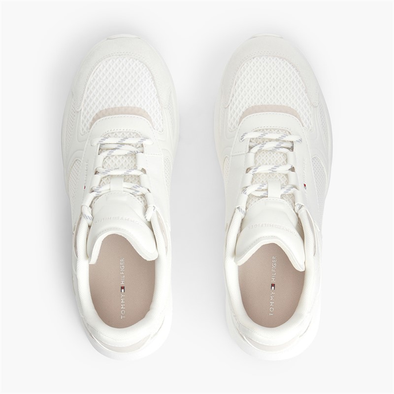 Tommy Hilfiger Mens Lightweight Runner Trainers Ecru