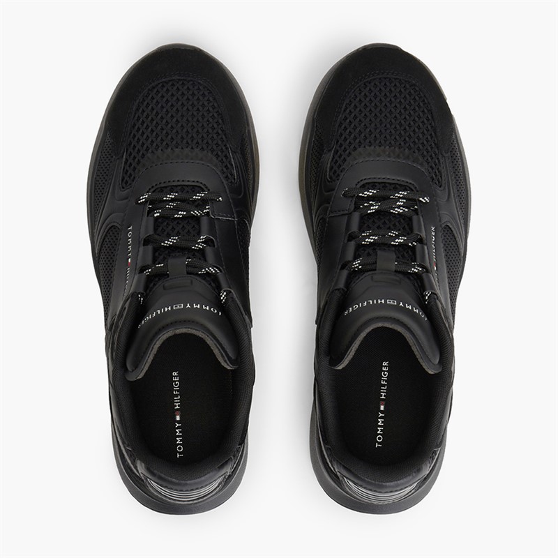 Tommy Hilfiger Mens Lightweight Runner Trainers Black