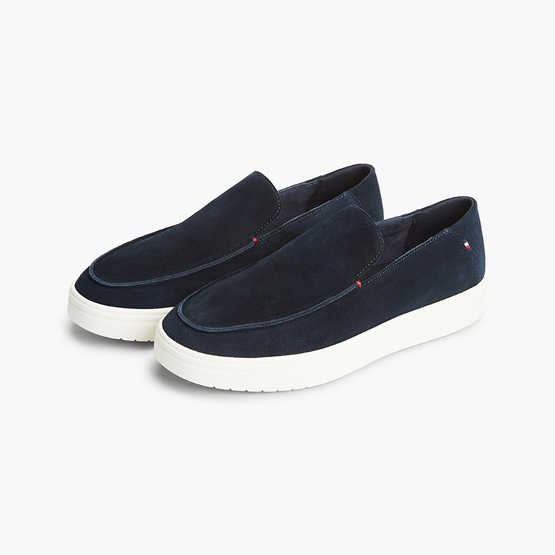 Tommy Hilfiger Mens Modern Light Suede Loafers Desert Sky