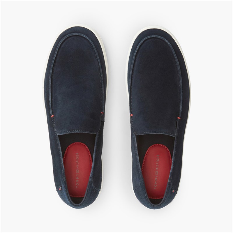 Tommy Hilfiger Mens Modern Light Suede Loafers Desert Sky