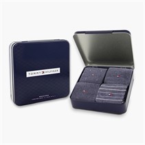 Tommy Hilfiger Mens Four Pack Gift Box Tin Socks Jeans