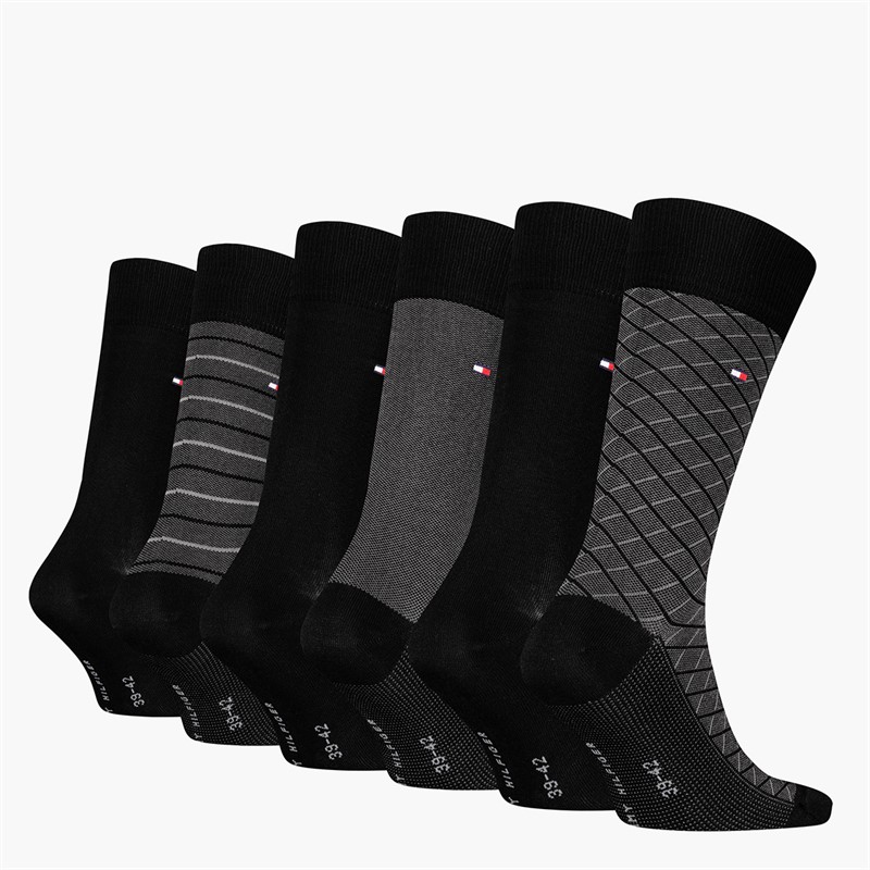 Tommy Hilfiger Mens Birdey Six Pack Gift Box Socks Black