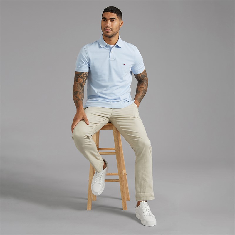 Tommy Hilfiger Mens 1985 Regular Polo Shirt Sky Blue
