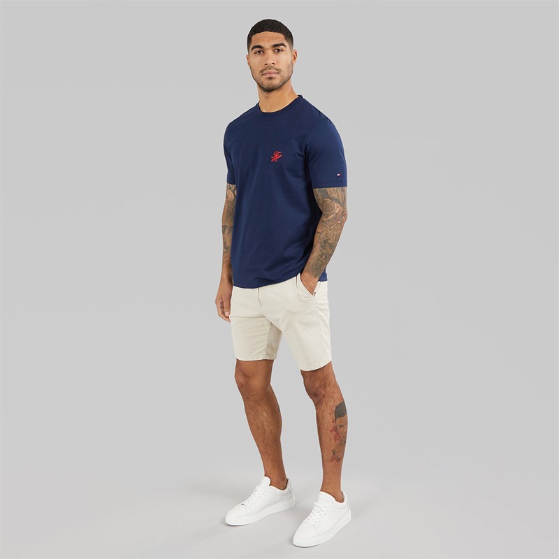 Tommy Hilfiger Mens Script Monogram T-Shirt Carbon Navy