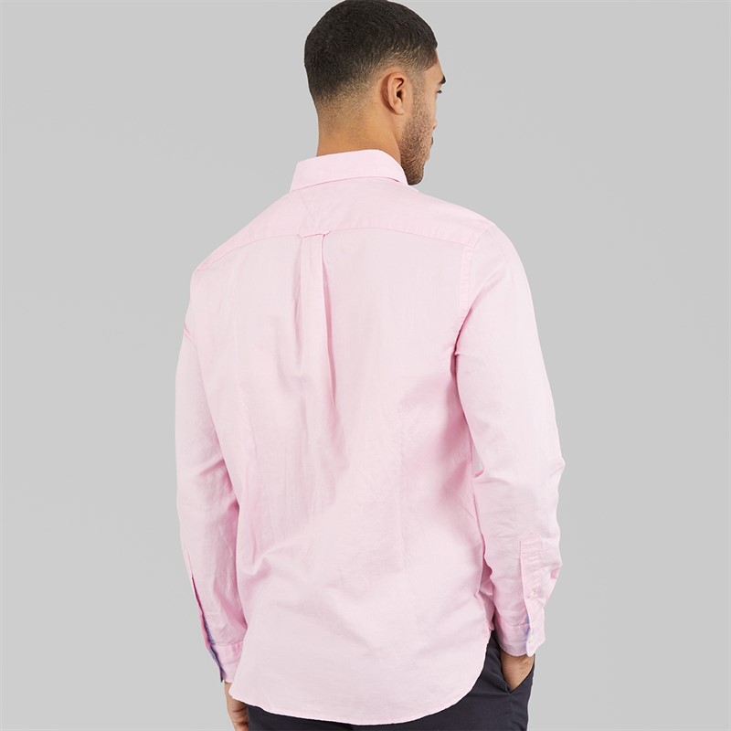 Tommy Hilfiger Mens Linen Blend Long Sleeve Shirt Classic Pink