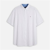 Tommy Hilfiger Mens Plus Linen Blend Long Sleeve Shirt White