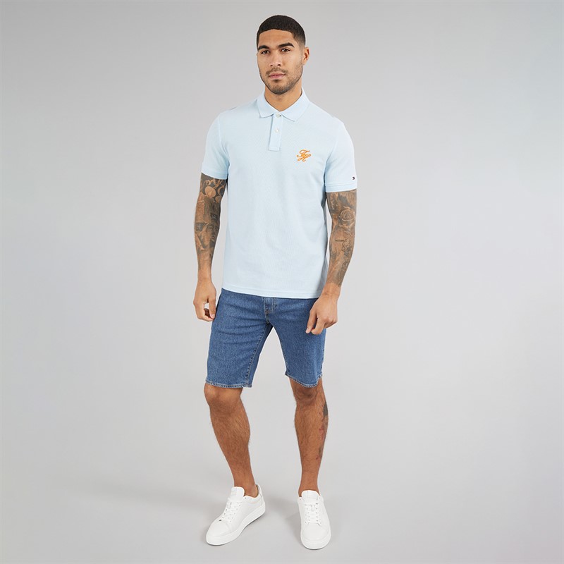 Tommy Hilfiger Mens TH Script Polo Shirt Keepsake Blue