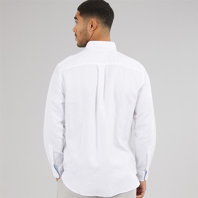 Tommy Hilfiger Mens Linen Blend Long Sleeve Shirt White