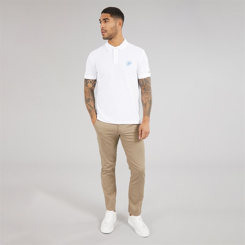 Tommy Hilfiger Mens TH Script Polo Shirt White
