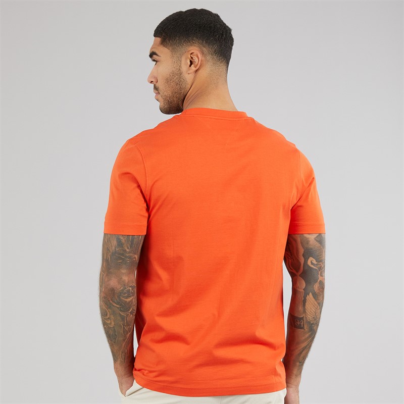 Tommy Hilfiger Mens Script Monogram T-Shirt Brilliant Orange