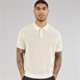 Tommy Hilfiger Mens Open Knit Polo Shirt Muslin