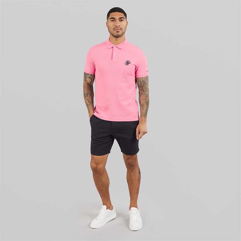 Tommy Hilfiger Mens TH Script Polo Shirt Classic Pink