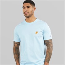Tommy Hilfiger Mens Script Monogram T-Shirt Keepsake Blue