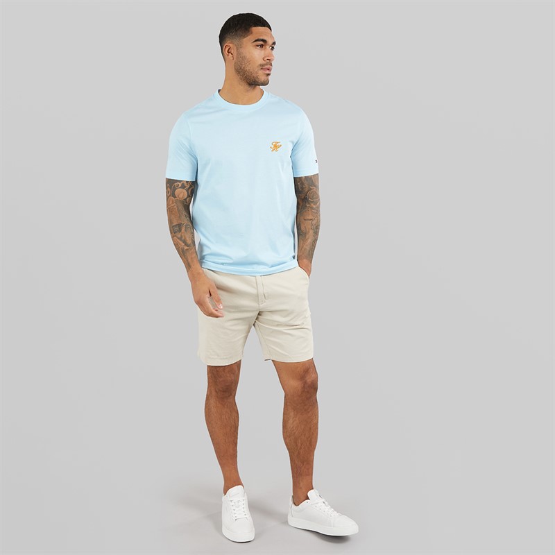 Tommy Hilfiger Mens Script Monogram T-Shirt Keepsake Blue