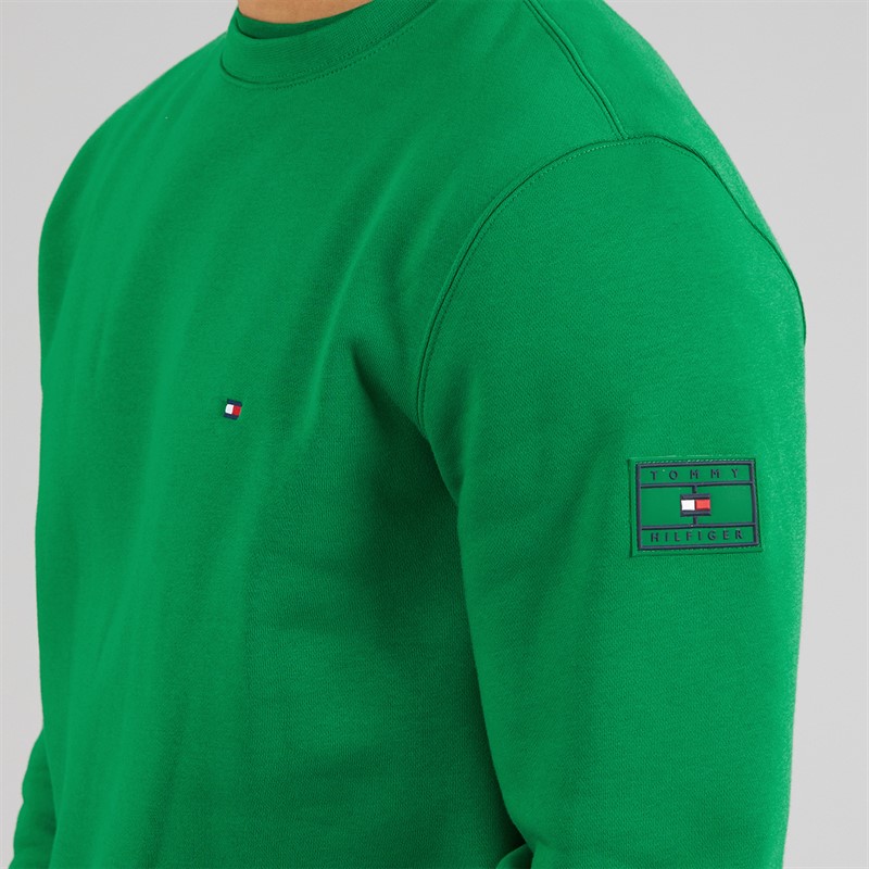 Tommy Hilfiger Mens Sleeve Badge Sweatshirt Nouveau Green