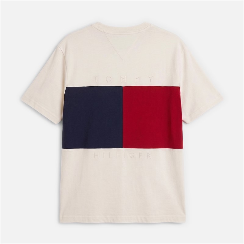 Tommy Hilfiger Mens Plus Flag T-Shirt Ivory Petal
