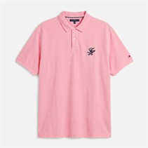Tommy Hilfiger Mens Plus TH Script Polo Shirt Classic Pink